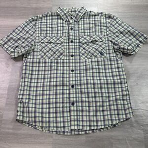 Alaskan Hardgear Shirt Mens Large Plaid Short Sleeve Button Up Fishing